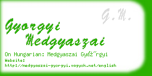 gyorgyi medgyaszai business card